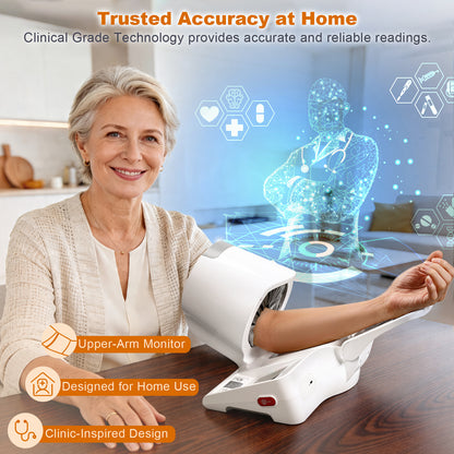 52HZ Barrel-Type Blood Pressure Monitor, One-Touch Upper Arm Blood Pressure Monitors for Home Use, Auto-Fit Wide Range 7.1"-16.5" Blood Pressure Machine, 3-Color Backlight, 2 Users 2×99 Memory
